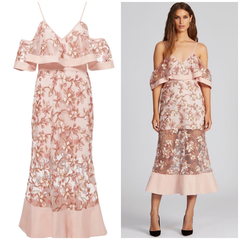 Alice McCall crystallized off shoulder dress NWT